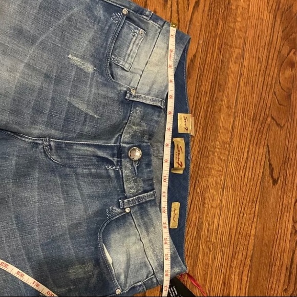NWT Seven Luxe Premium Denim Light Wash Blue Jeans, Boot Cut, Sz 14 - Picture 14 of 15